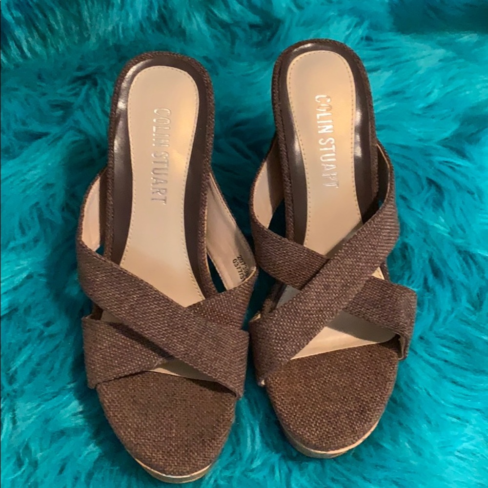 Colin Stuart Euc Slide On Wedges! - image 1